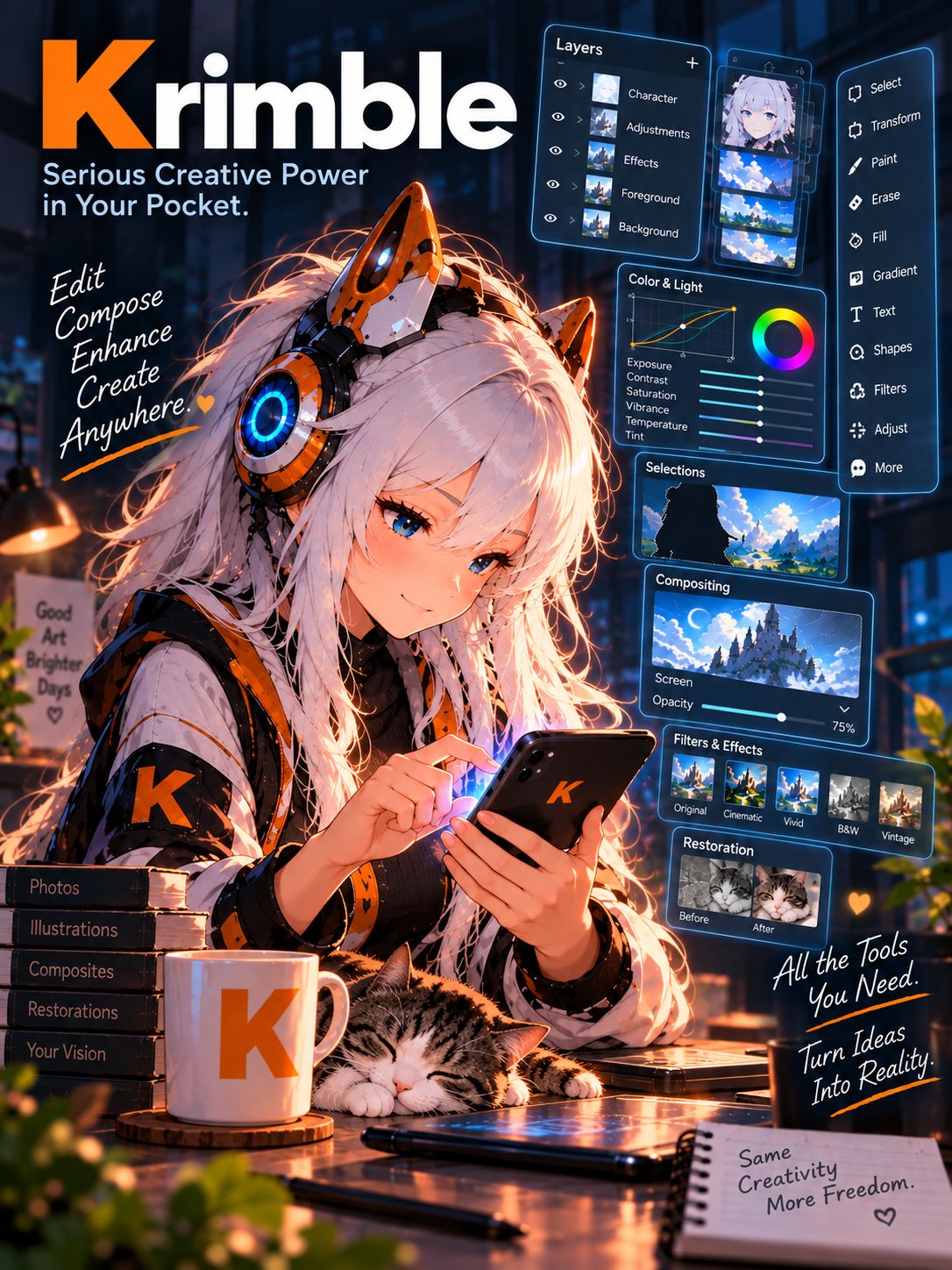 Krimble professional graphics tools on Android